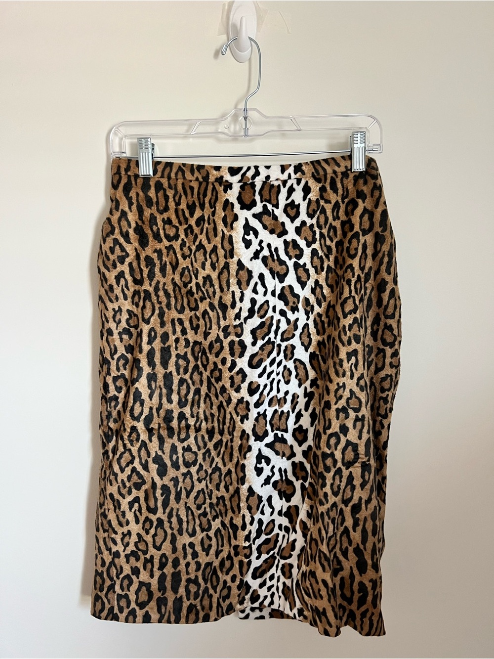 Moschino Leopard Print Midi Skirt